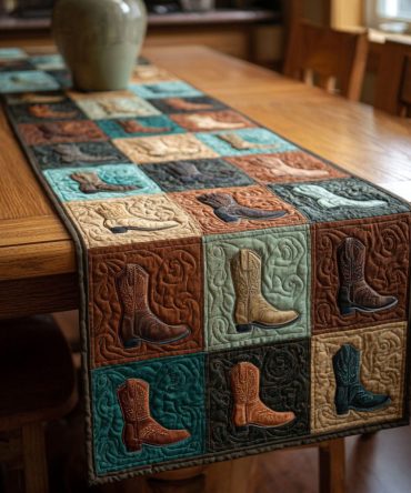 Western Steps Quilted Table Runner
