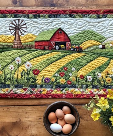 Wheat Fields Quilted Table Runner