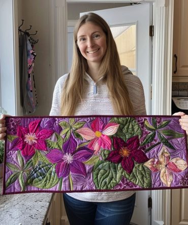 Whimsical Blooms Quilted Table Runner