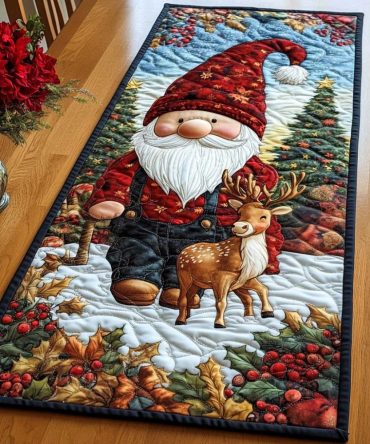 Whimsical Christmas Eve Quilted Table Runner