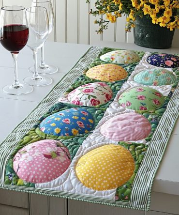 Whimsical Easter Quilted Table Runner