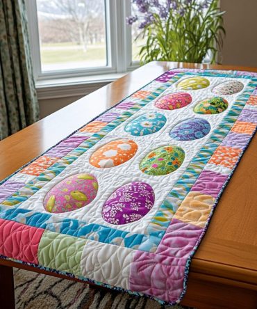 Whimsical Hatch Quilted Table Runner