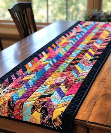Whimsical Weave Quilted Table Runner