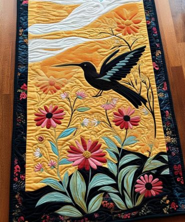 Whimsical Whirl Quilted Table Runner