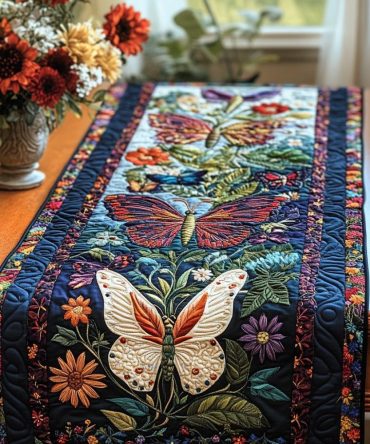 Whimsical Wings Quilted Table Runner
