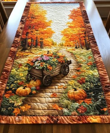 Whimsy Pumpkin Quilted Table Runner