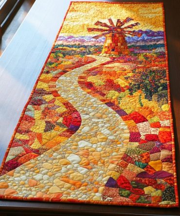 Whirling Breeze Quilted Table Runner