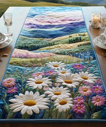 Whispering Daisies Quilted Table Runner