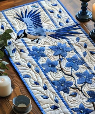 Whispering Jay Quilted Table Runner