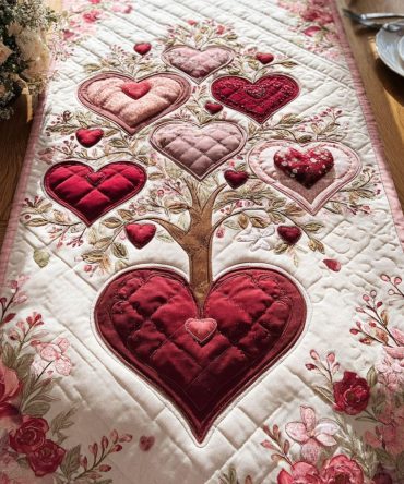 Whispers Of The Heart Quilted Table Runner