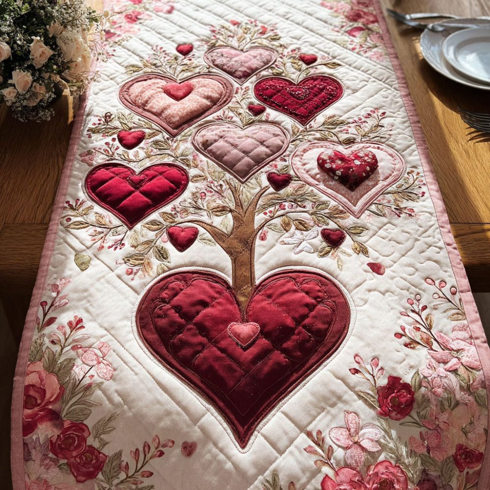Whispers Of The Heart Quilted Table Runner