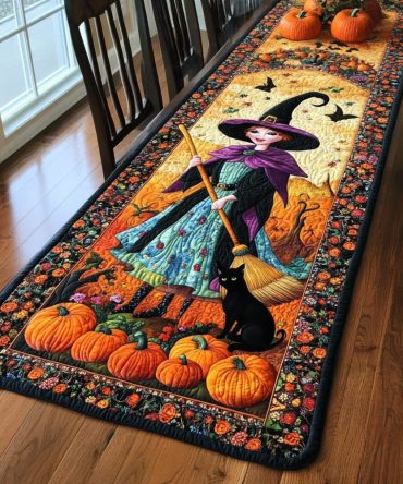 Wicked Witch Halloween Quilted Table Runner