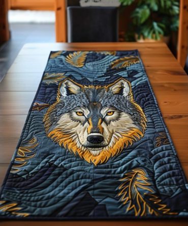Wild Wolf Quilted Table Runner