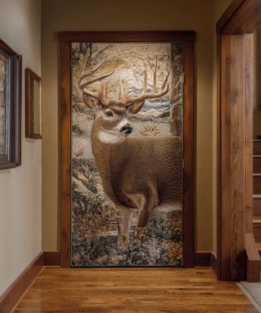 Wild Antlers Quilted Door Cover