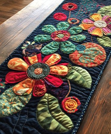 Wild Blossom Quilted Table Runner