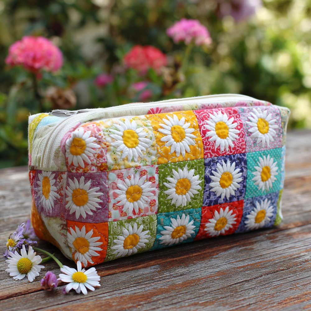Wild Daisy Quilted Makeup Bag