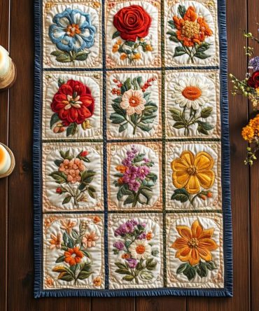 Wild Petals Quilted Table Runner