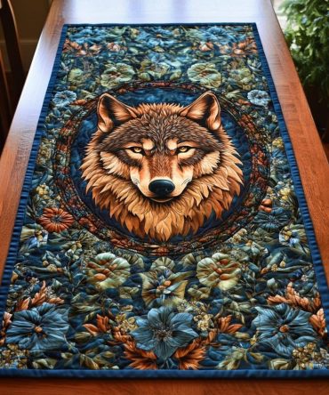 Wild Wolf Quilted Table Runner