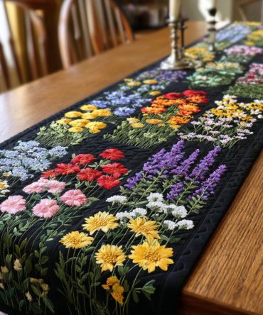 Wildflower Meadow Quilted Table Runner
