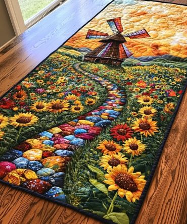 Wind Power Quilted Table Runner