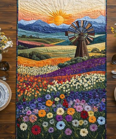 Windmill Dreams Quilted Table Runner