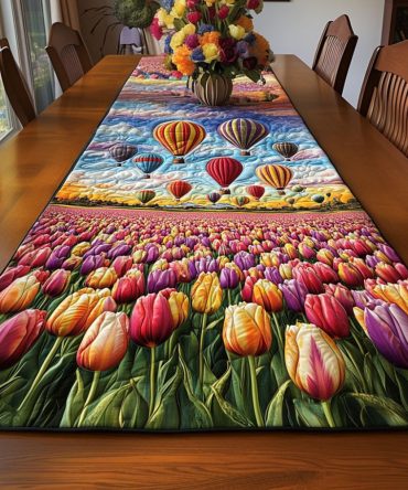 Windmill Garden View Quilted Table Runner