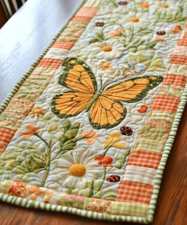 Winged Beauty Quilted Table Runner