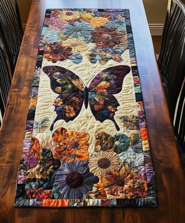 Winged Elegance Quilted Table Runner