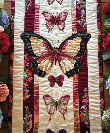 Winged Elegance Quilted Table Runner