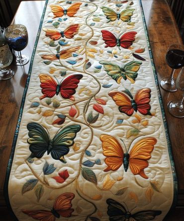 Winged Whimsy Quilted Table Runner