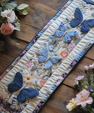 Winged Wonders Quilted Table Runner