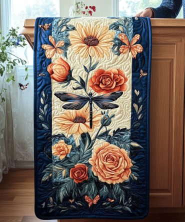 Wings Over Wildflowers Quilted Table Runner