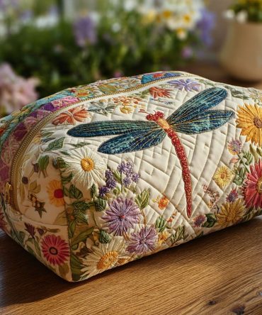 Wingy Winks Quilted Makeup Bag