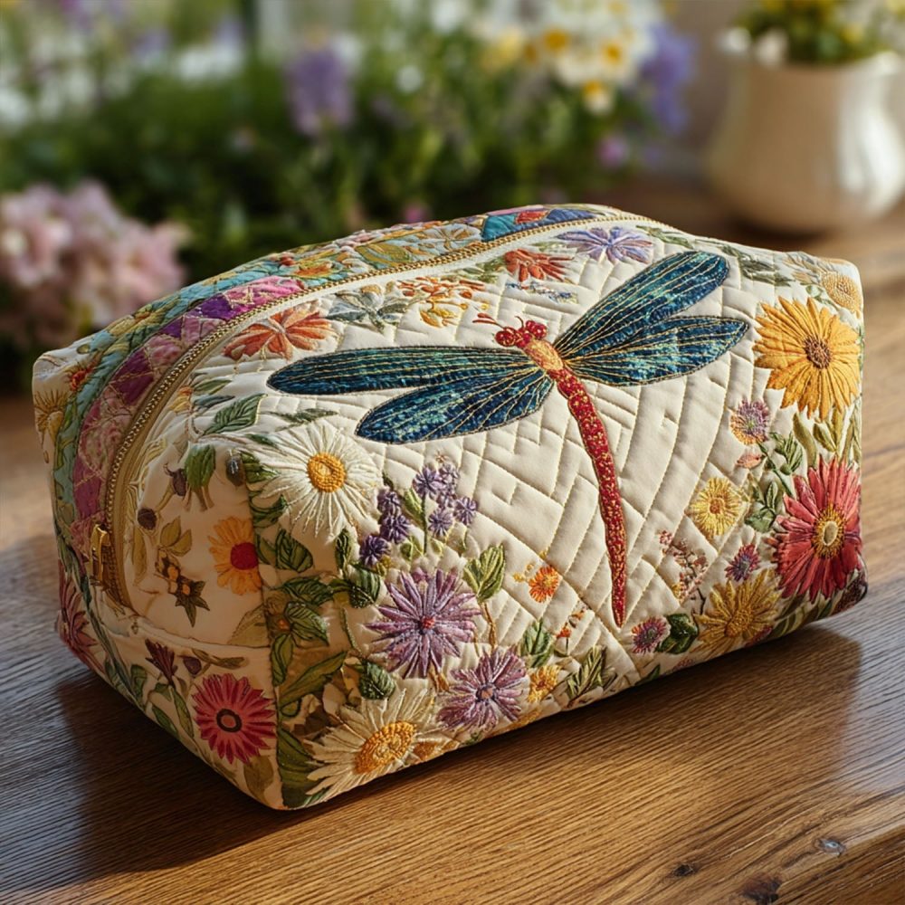 Wingy Winks Quilted Makeup Bag