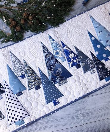 Winter Wonderland Pine Quilted Table Runner
