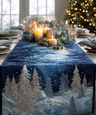 Winter Forest Quilted Table Runner
