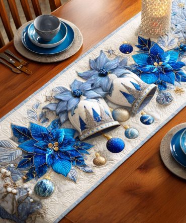 Winter Frost Dream Quilted Table Runner