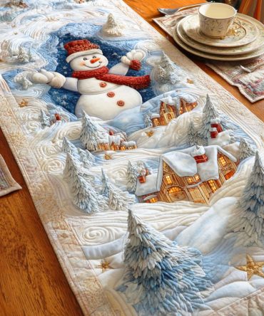Winter Glow Quilted Table Runner