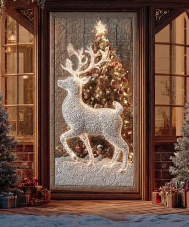 Winter Harmony Deer Quilted Door Cover