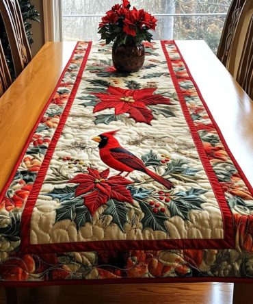 Winter Harmony Quilted Table Runner
