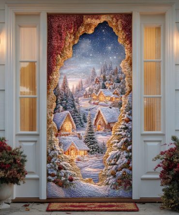 Winter Magic Lane Quilted Door Cover