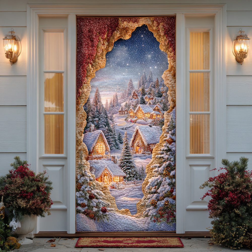 Winter Magic Lane Quilted Door Cover