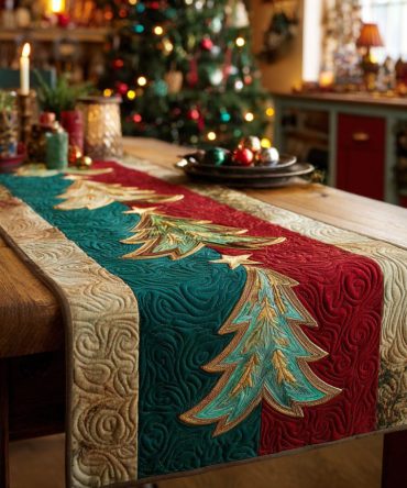 Winter Melody Quilted Table Runner