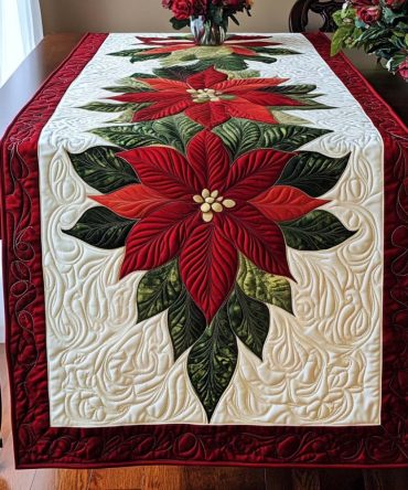 Winter Petals Quilted Table Runner