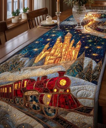 Winter Rail Wonder Quilted Table Runner