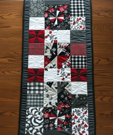 Winter Snowy Path Quilted Table Runner