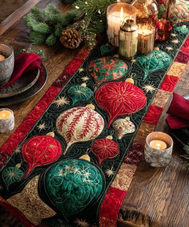 Winter Star Quilted Table Runner