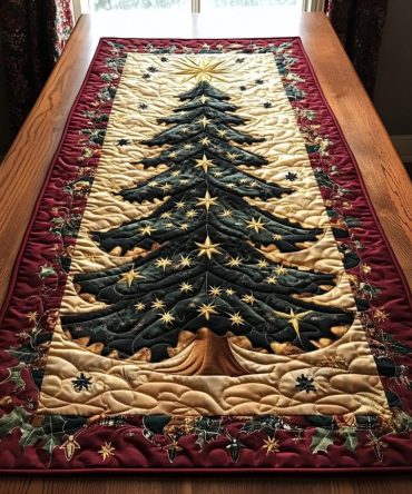 Winter Tree Quilted Table Runner