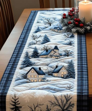 Winter Whisper Quilted Table Runner