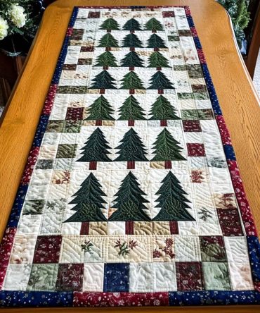Winter Woods Delight Quilted Table Runner